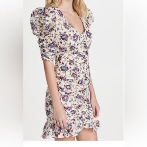 Isabel Marant Sireny Floral Rouched Dress                  size FR 36 NWT